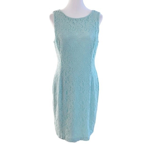 Lauren Ralph Lauren Lace‎ Midi Dress Sleeveless Sheath SZ 8 - Picture 1 of 14